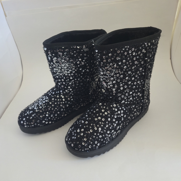 Forever Link Annie-41 Sequin Ankle Booties Silver Black Sparkle Women's 6.5 New - Picture 13 of 16